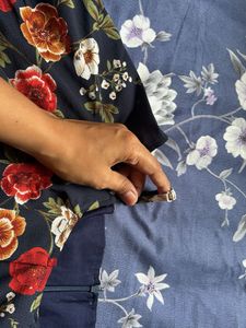 Chic Floral Print Cold Shoulder Dress