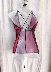 69. Sheer Red Halter Neck Lingerie Top