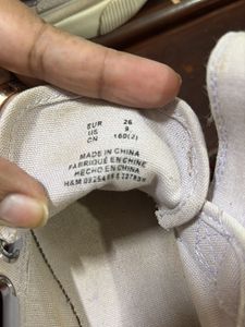 H&amp;M Beige Canvas Velcro Sneakers