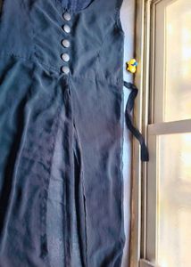 Chic Black Jumpsuit with Button Detail