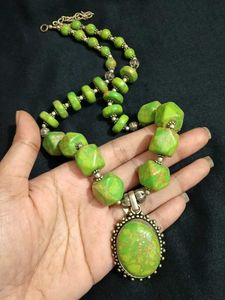 Unique Green Beaded Necklace