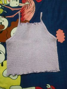 Lilac Smocked Halter Top