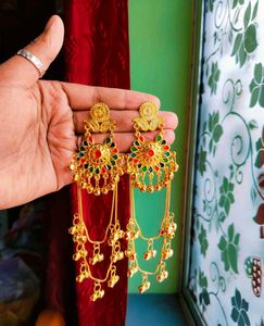Boho Ethnic Gold Plated Chand Bali Earrings