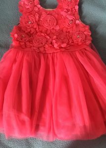 Adorable Coral Flower Girl Dress