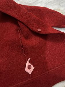 Cozy Red V-Neck Cardigan