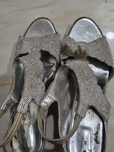 Silver Rhinestone Flats