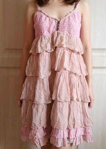 Y2K Pink Ruffled Dress