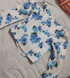 Floral Print White Jacket