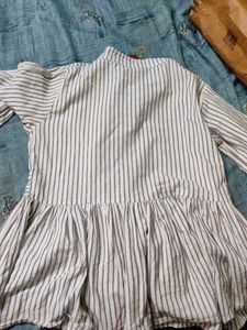 Striped Peplum Blouse Top