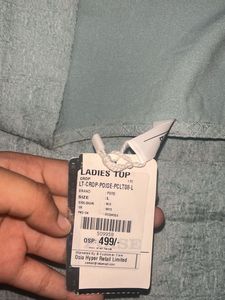 Light Blue Textured Puff Sleeve Top