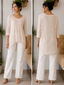 Sparkling Cream Tunic Top