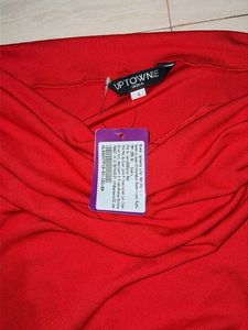 Chic Red Ruched Tunic Top