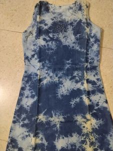Tie-Dye Denim Mini Dress