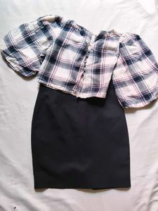 Top &amp; Black Skirt Set