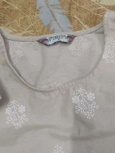 Elegant Beige Kurta with Delicate Print