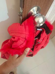 Red Fur Hooded Winter Jacket