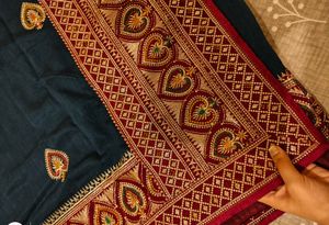 Elegant Embroidered Blue Saree