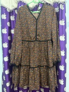 Floral Print Tiered Mini Dress