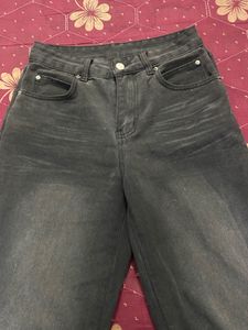 Charcoal Wash Baggy Denim Jeans