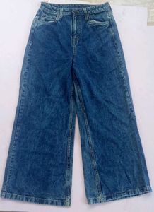 Stylish Wide Leg Blue Baggy Jeans