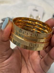 Set of 4 Gold Tone Inspirational Bracelets
