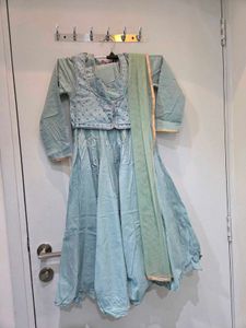 biba girls Beautiful Blue Anarkali Set