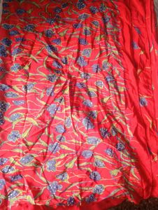 Red Floral Saree