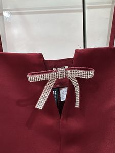 H&amp;M Elegant Burgundy Bow Crop Top