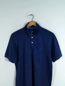 Navy Blue Allen Solly Polo T-Shirt For Men's