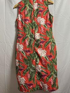 Vibrant Tropical Print Sleeveless Dress