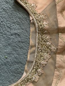 Elegant Peach Embroidered Anarkali