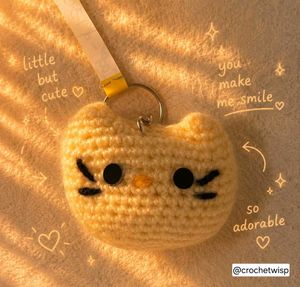 Cute Crocheted Cat Keychain