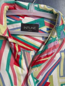 Vibrant Abstract Print Short Sleeve Shirt