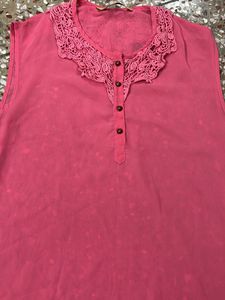 Pink Translucent Top For women