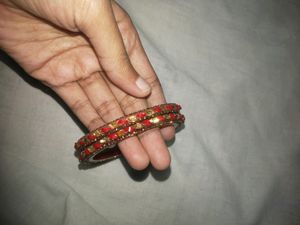 Red Kada Bangle Set ,Never Used ,New