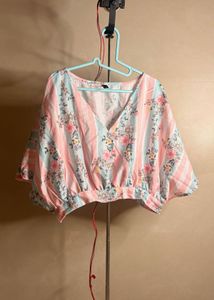 Striped Floral Kimono Top with pants