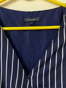 QUIERO Striped Navy Blue Jumpsuit