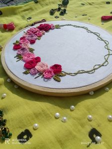 Floral Hand Embroidered Hoop🪡