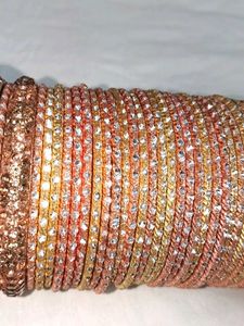 Stunning Rose Gold Embellished Bangles
