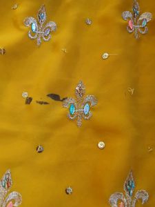 Embroidered Yellow Saree