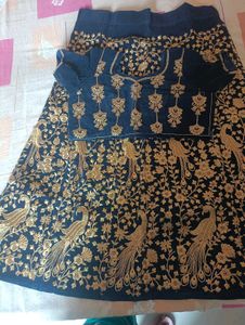 Exquisite Navy Blue Embroidered Lehenga Choli