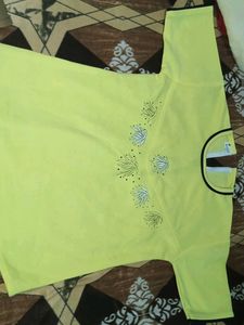 Yellow Embroidered tshirt