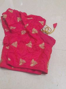Work Saree With Designer Blouse