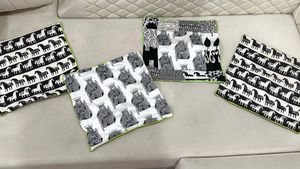 Set of 4 Black &amp; White Cushion Covers