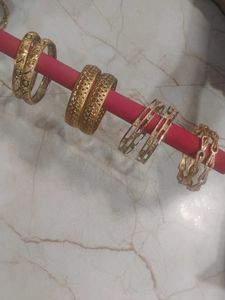 Elegant Gold Bangle Set combo of 4