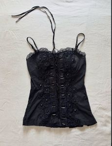 Black Lace Corset Top