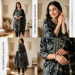 Elegant Black Kurta Set with Dupatta
