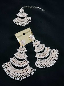 🎀Gorgeous Earrings with Maang Tikka ❤️