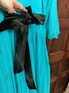 Beautiful Teal Gown with Black Belt