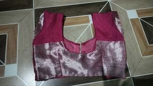 Magenta Soft Organza Handwork Saree with Zari Bord